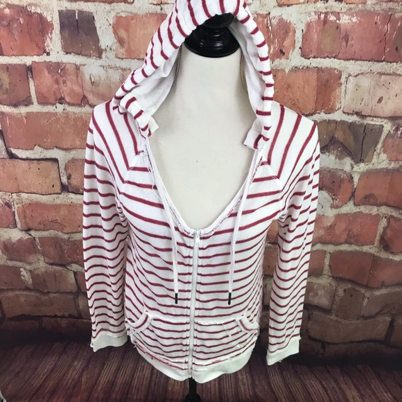 Roxy Tops - Roxy Stripped Zip Hoodie M